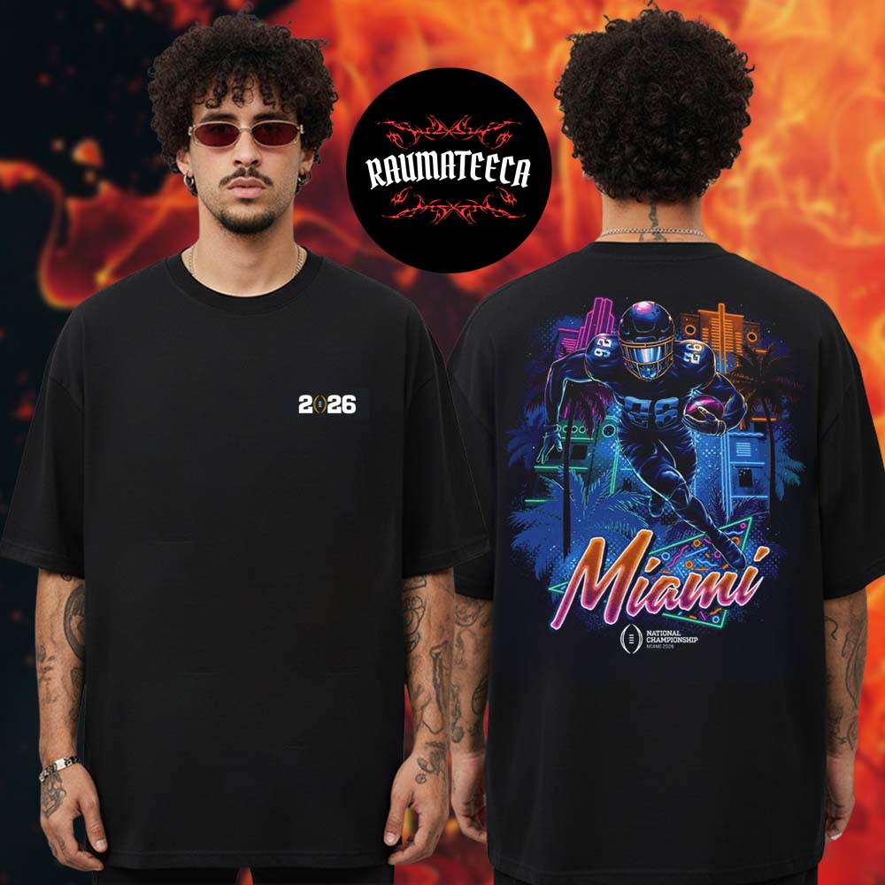 College Football Playoff National Championship Game 2026 Neon Player Unisex T-Shirt College Football Playoff National Championship Game 2026 Neon Player Unisex T-Shirt