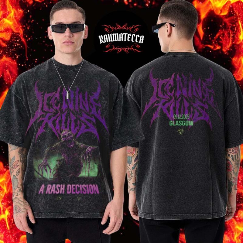 Ice Nine Kills Merch A Work Of Art Pop Up Store Glasgow On December 9 2025 Two Sided Washed T Shirt