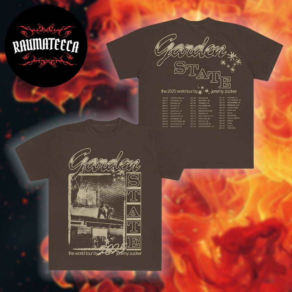 Jeremy Zucker Merch Garden State Brown Tour T-Shirt Jeremy Zucker Merch Garden State Brown Tour T-Shirt