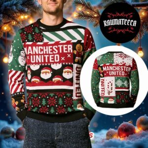 Manchester United Christmas Patchwork Ugly Christmas Sweater