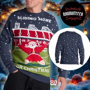Manchester United Sliding Home For Christmas Ugly Christmas Sweater