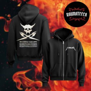 Metallica M72 World Tour 2025 Season Dates Two Sided Zip HoodieShirt