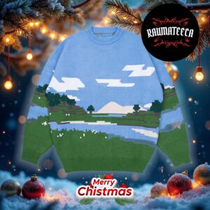 Minecraft x Very Cool Merch Pause Screen Ugly Christmas Sweater