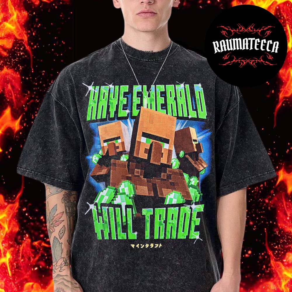 Minecraft x Very Cool Merch Villager Washed T-Shirt Minecraft x Very Cool Merch Villager Washed T-Shirt