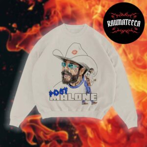 Post Malone Merch Post Malone Blue Flame Crewneck Sweatshirt