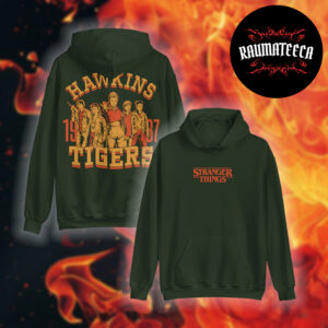 Stranger Things Merch Hawkins Tigers 87 Two Sided Unisex HoodieShirt