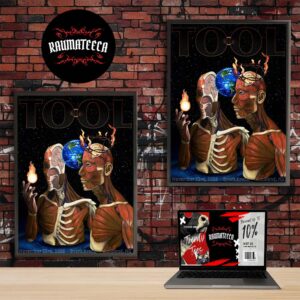 Tool Band Poster Night 2 At Spark Arena In Auckland NZ On November 23 2025 Home Decor Poster Canvas