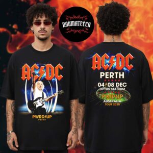 AC DC PWR Up Tour Poster Perth At Optus Stadium In Perth AU On November 4 2025 Two Sided Unisex T-Shirt