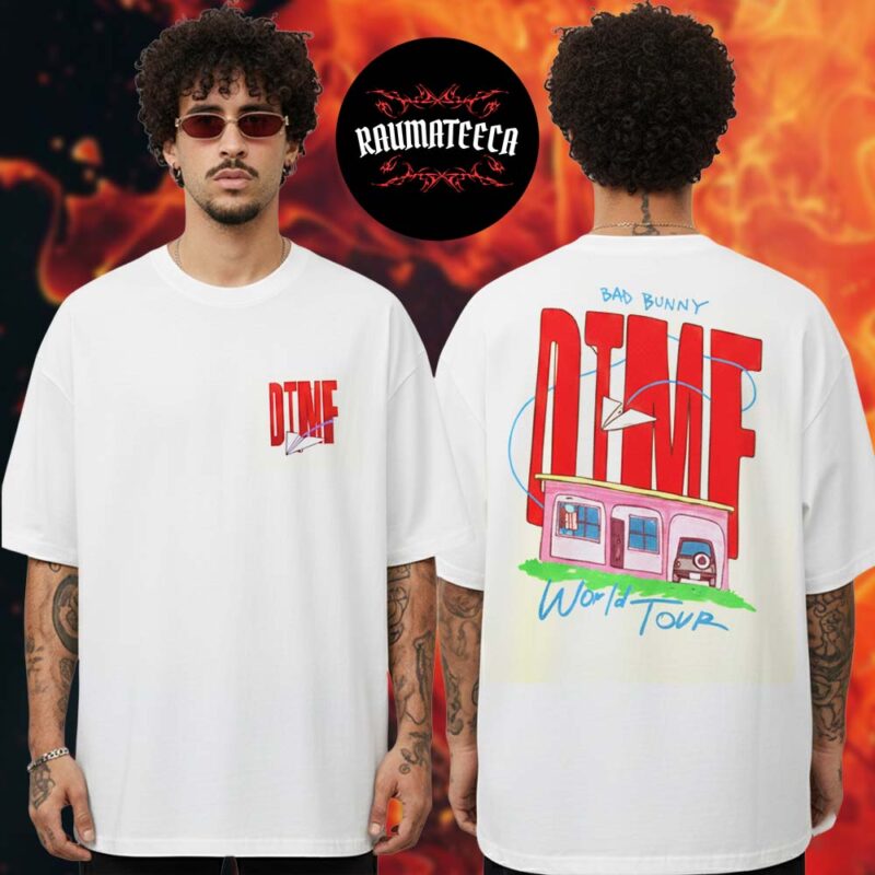 Bad Bunny Merch Mexico DtMF World Tour GNP Seguros On December 15 16 19 20 21 Pink House Voyage Two Sided Unisex T Shirt