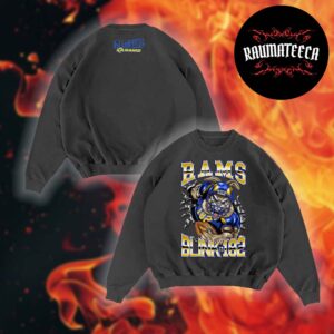 Blink182 x LA RAMS Limited Edition Collab Merch Touchdown Black Crewneck SweatShirt