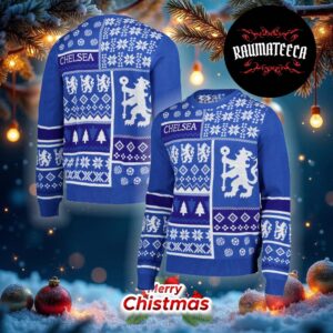 Chelsea Fairisle Blue Ugly Christmas Sweater