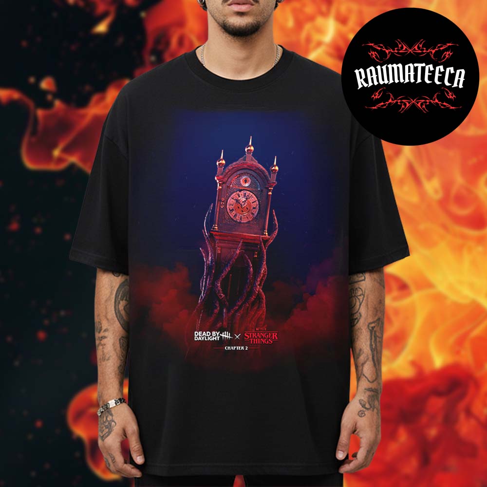 Dead By Daylight x Stranger Things Clocktower Chapter 2 Artwork Unisex T-Shirt Dead By Daylight x Stranger Things Clocktower Chapter 2 Artwork Unisex T-Shirt