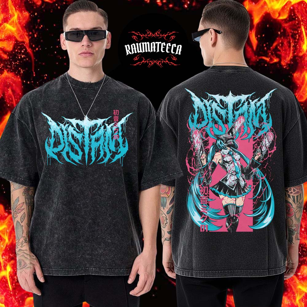 Distant Merch Collection Chainsaw Girl Two Sided Washed T-Shirt Distant Merch Collection Chainsaw Girl Two Sided Washed T-Shirt
