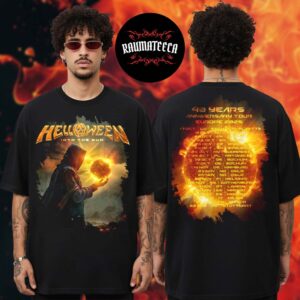 Helloween Merch Into The Sun Tour 40 Years Europe 2025 Tour Dates Two Sided Unisex T-Shirt