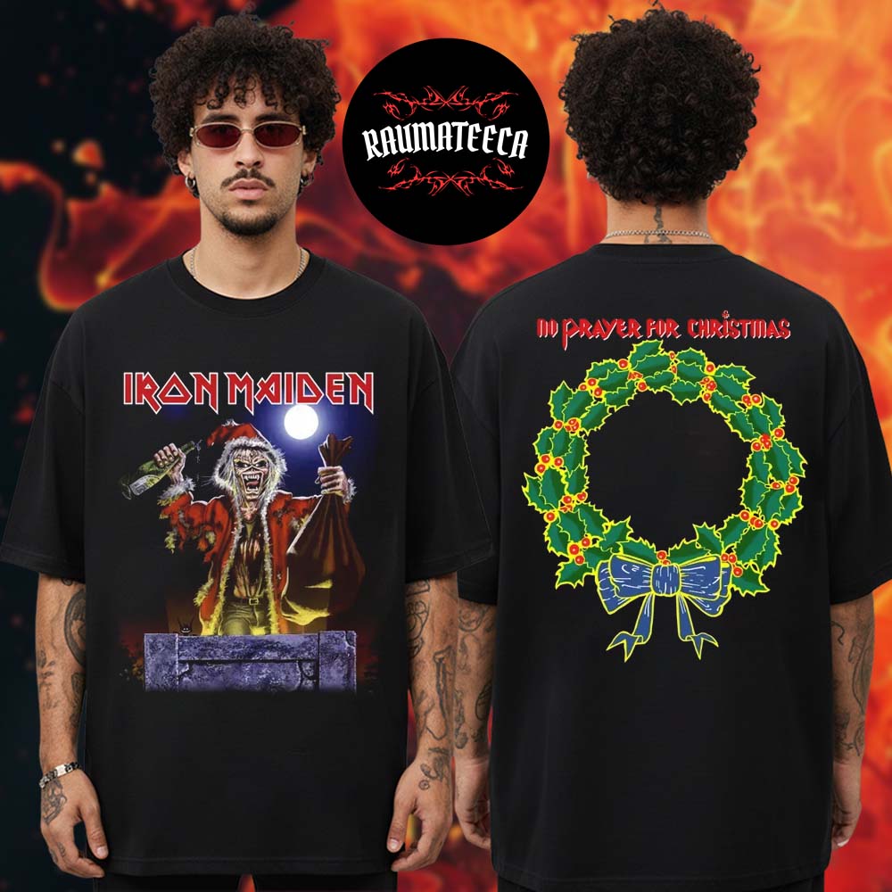 Iron Maiden Merch No Prayer for Christmas Two Sided Unisex T-Shirt Iron Maiden Merch No Prayer for Christmas Two Sided Unisex T-Shirt