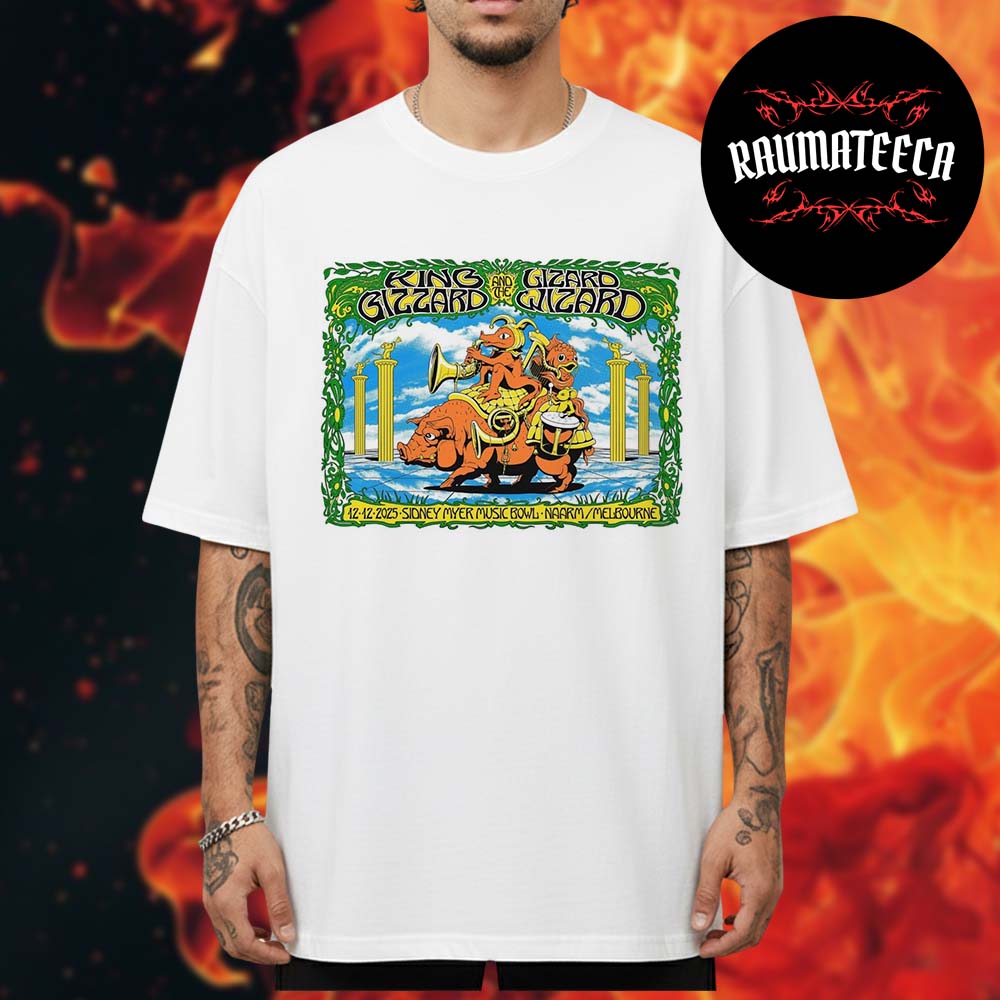 King Gizzard And The Lizard Wizard At Sidney Myer Music Bowl In Naarm Melbourne On December 12 2025 Unisex T-Shirt King Gizzard And The Lizard Wizard At Sidney Myer Music Bowl In Naarm Melbourne On December 12 2025 Unisex T-Shirt