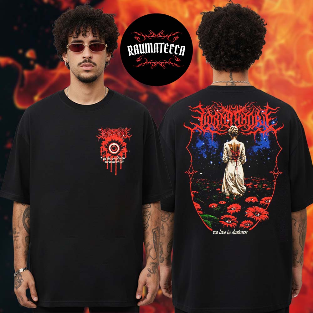 Lorna Shore Merch Darkness Flower Two Sided Unisex T-Shirt Lorna Shore Merch Darkness Flower Two Sided Unisex T-Shirt