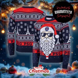 PSG Merch Holidays Santa Paris Ugly Christmas Sweater