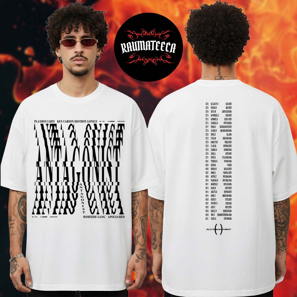Playboi Carti Merch Antagonist Tour 2.0 White Tour Unisex T-Shirt Playboi Carti Merch Antagonist Tour 2.0 White Tour Unisex T-Shirt