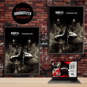 Resident Evil Requiem x Porsche Cayenne Turbo GT With Leon Returns To Save The Day Home Decor Poster Canvas