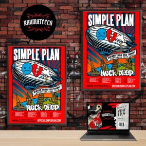 Simple Plan Bigger Than You Think Europe UK Tour 2026 Schedule Home Decor Poster Canvas