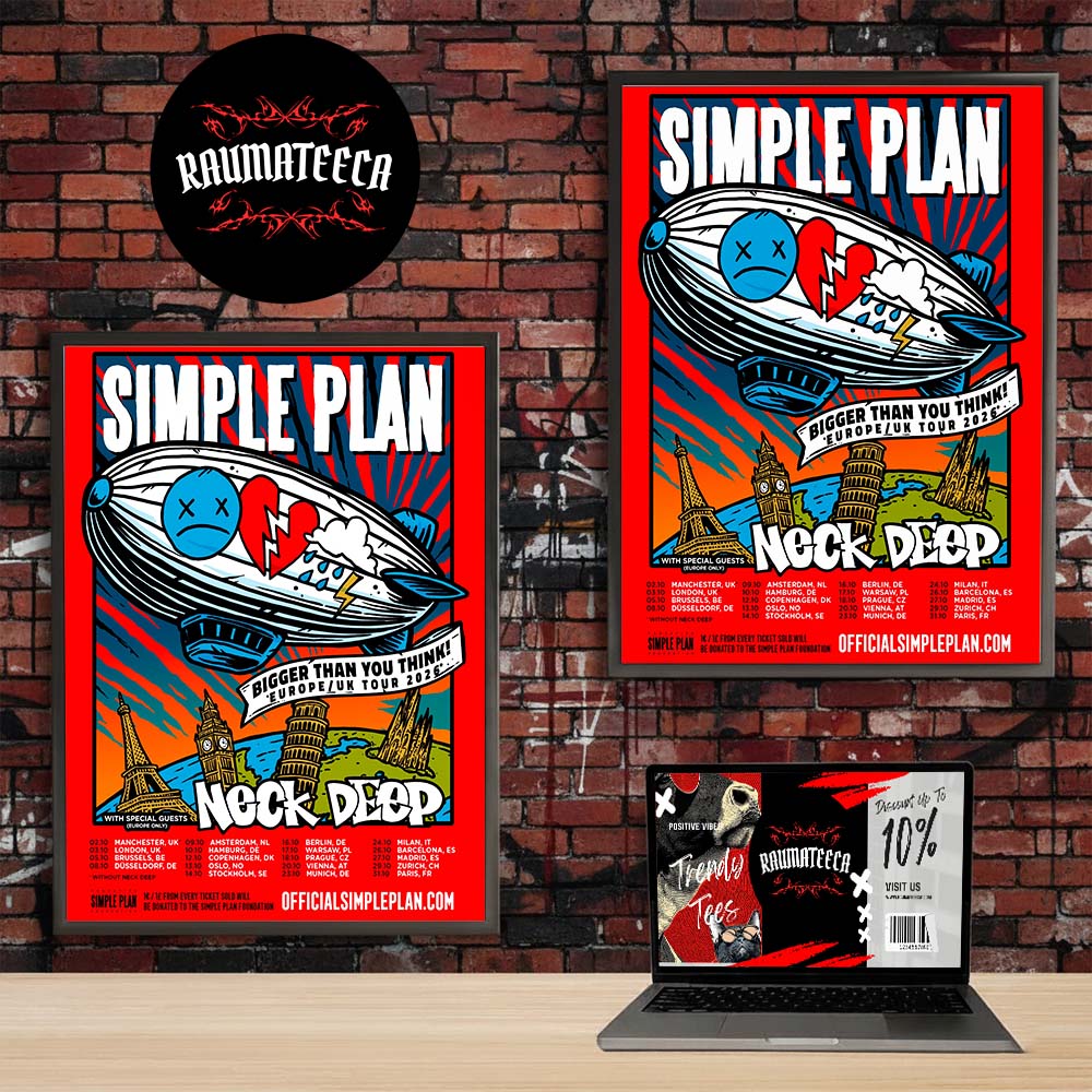 Simple Plan Bigger Than You Think Europe UK Tour 2026 Schedule Home Decor Poster Canvas Simple Plan Bigger Than You Think Europe UK Tour 2026 Schedule Home Decor Poster Canvas