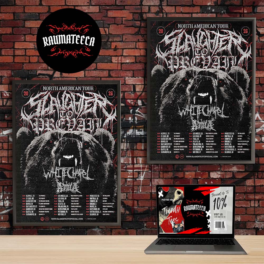 Slaughter To Prevail x Whitechapel North America Spring Tour 2026 Schedule Home Decor Poster Canvas Slaughter To Prevail x Whitechapel North America Spring Tour 2026 Schedule Home Decor Poster Canvas
