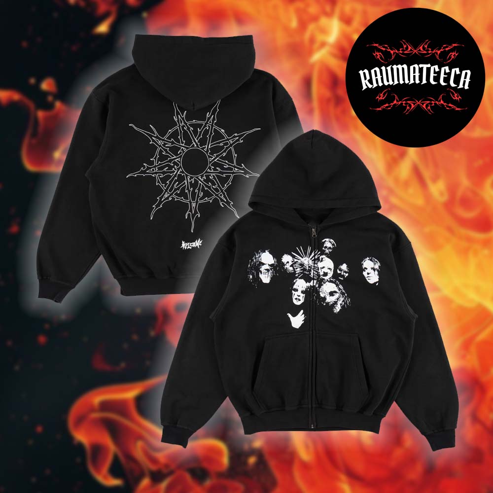 Slipknot X Welcome Skateboards Collab Collection Merch Nonagram Zip Hoodie Slipknot X Welcome Skateboards Collab Collection Merch Nonagram Zip Hoodie